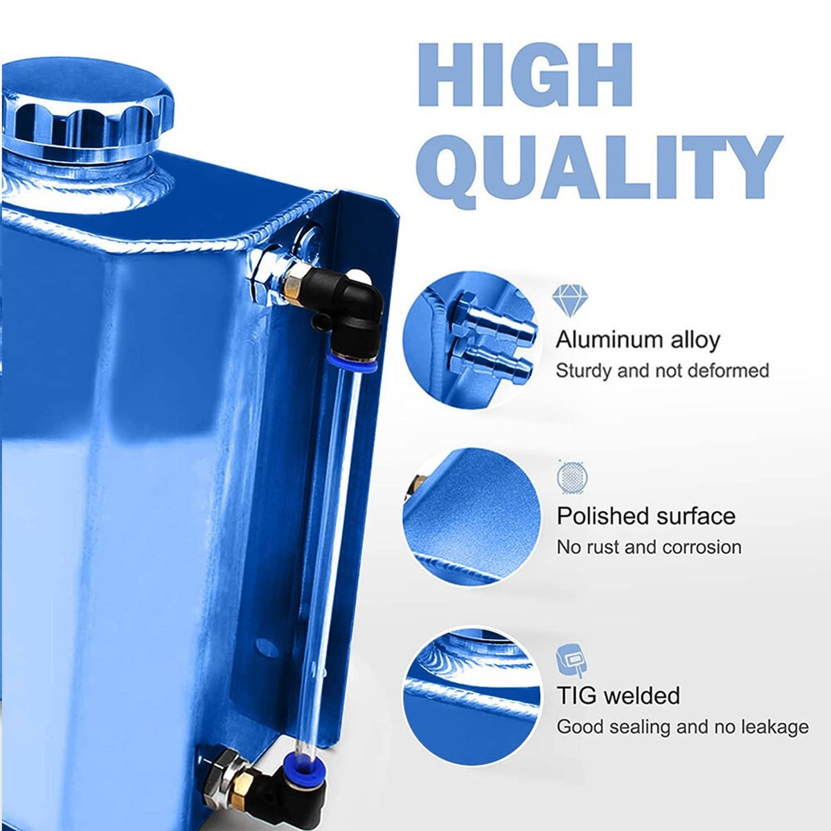Bethesda Industrial Universal 2L Aluminum Coolant Radiator Overflow Recovery Water Tank Bottle New