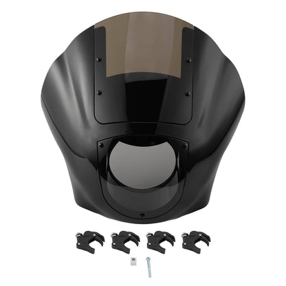 Bethesda Industrial Fit For Harley Dyna 2006-2017 Quarter Headlight Fairing Windshield & 49mm Clamps