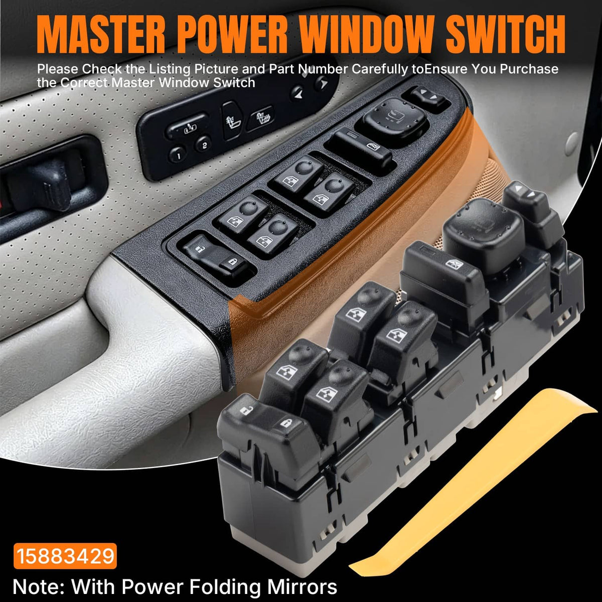 Bethesda Industrial For Hummer H2 2003-2007 Drive Side Master Power Window Control Switch Module