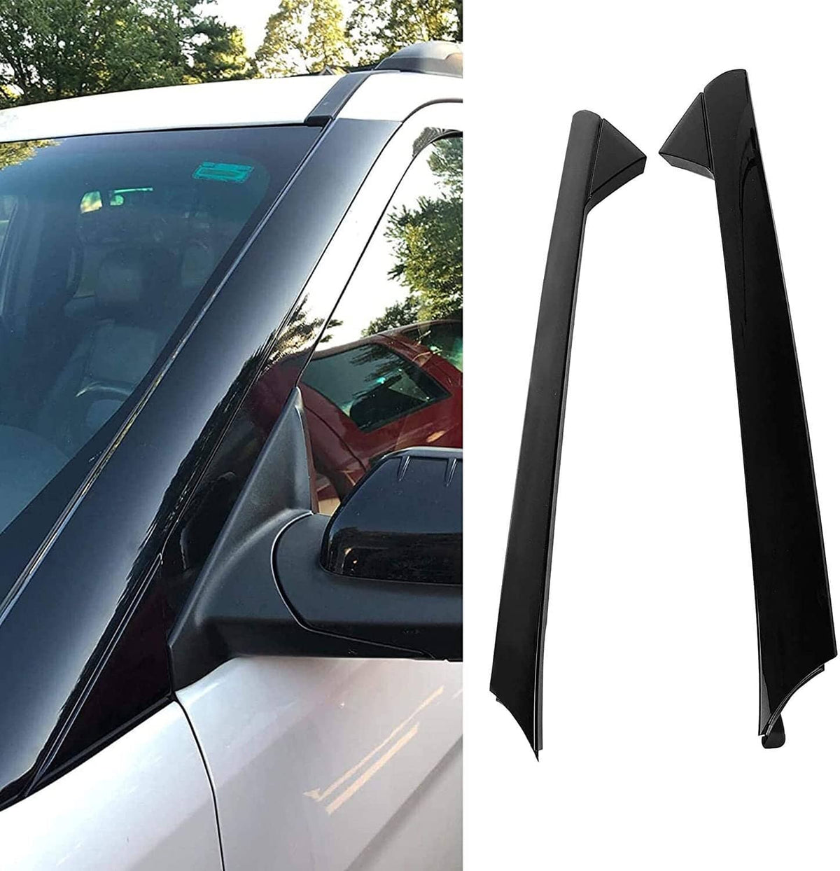 Bethesda Industrial Windshield Outer Trim Pillar Molding RH+LH Side Fit For 2011-2019 Ford Explorer