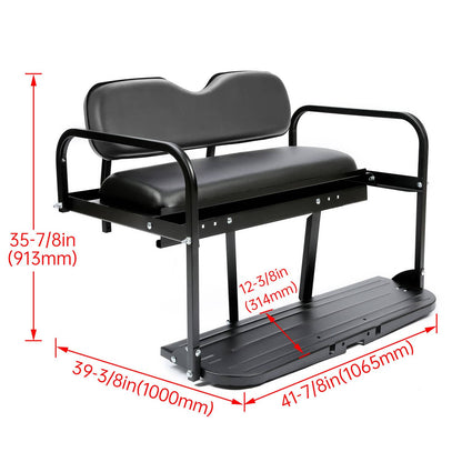 Bethesda Industrial Golf Cart Flip Folding Rear Back Seat Kit Black For EZGO Marathon Pre-1994