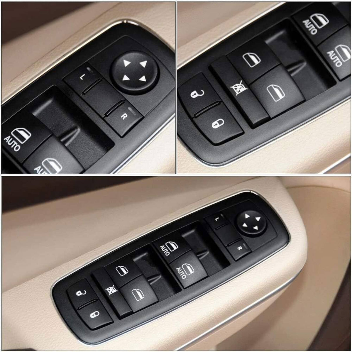 Bethesda Industrial New Front Driver Side Window Switch For 2016-2018 Ram 1500 2500 56046823AE Black