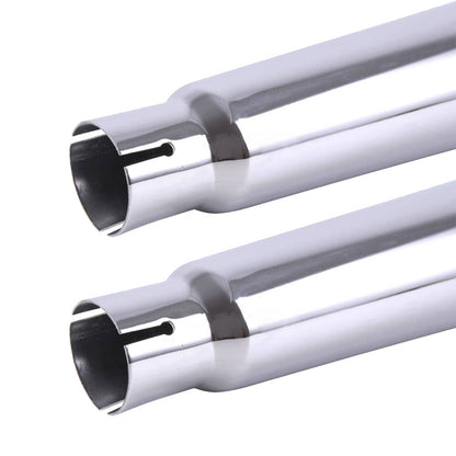 Bethesda Industrial Chrome Megaphone Slip-On Exhaust Pipes Mufflers For 1995-16 Harley Street Glide