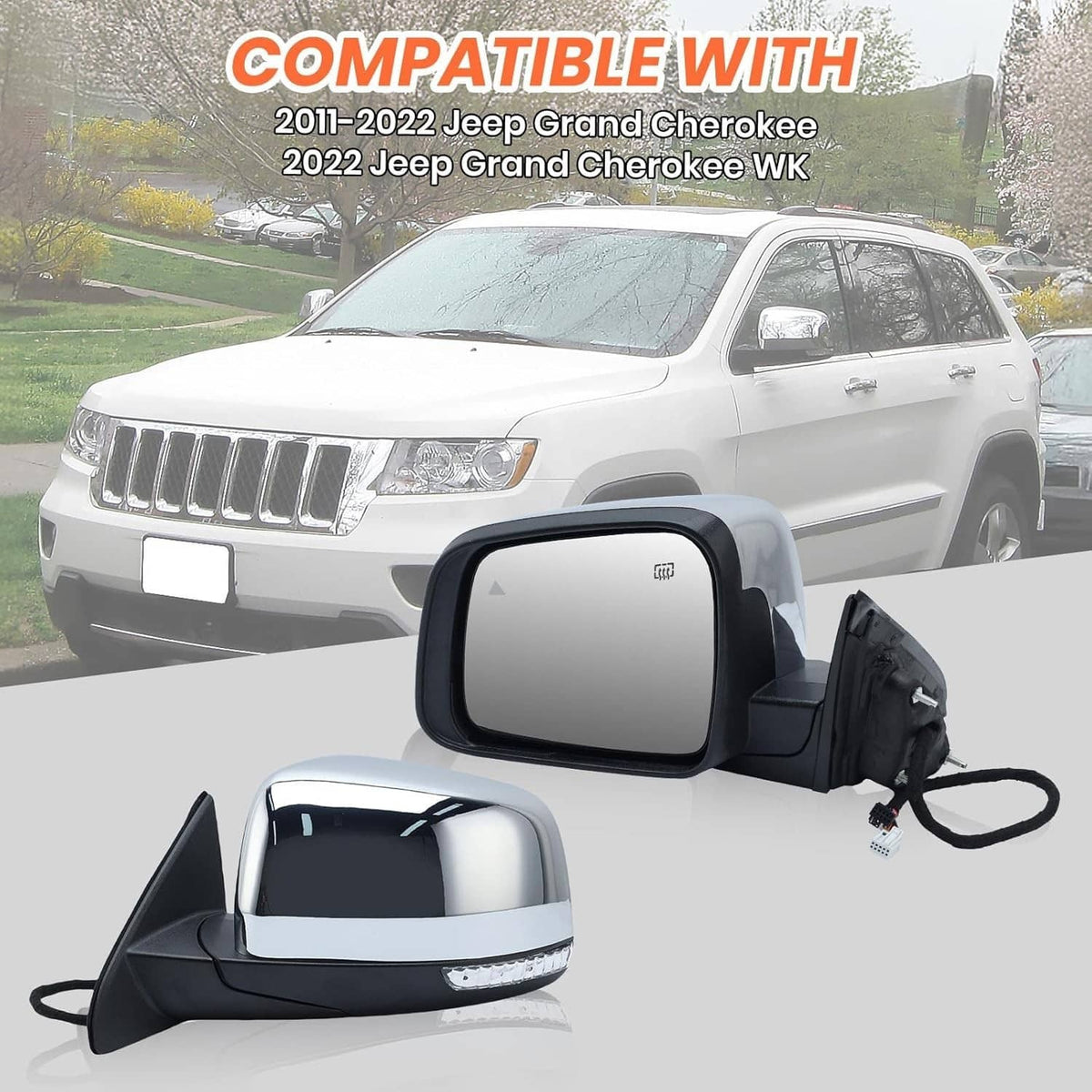 Bethesda Industrial Driver Side Mirror w/ Manual Folding Blind Spot For 2011-22 Jeep Grand Cherokee