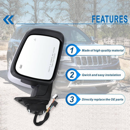 Bethesda Industrial Left Side Manual Fold Mirror Blind Spot For 11-22 Jeep Grand Cherokee 68236930AF