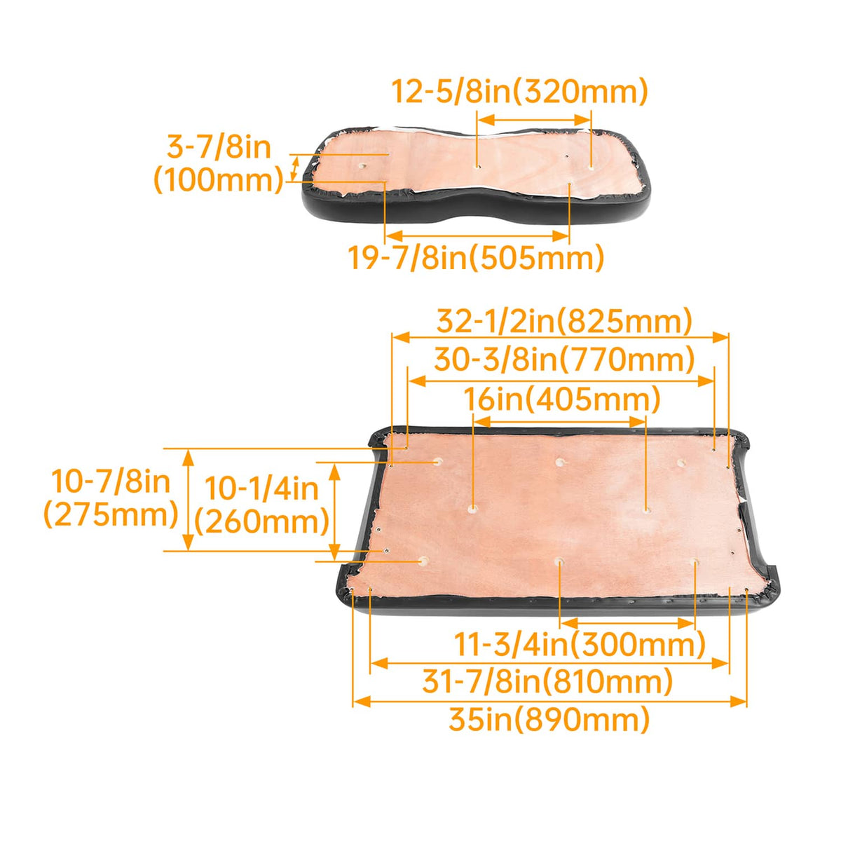 Bethesda Industrial For Club Car DS 2000.5-up Golf Cart Front Seat Back & Bottom Cushion Assembly