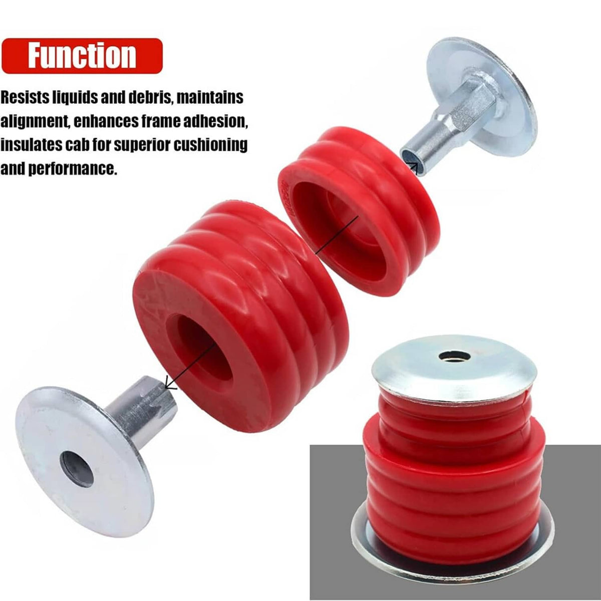 Bethesda Industrial Body Cab Mount Bushings Kit for 1999-2007 Ford F250 F350 Super Duty KF04058BK