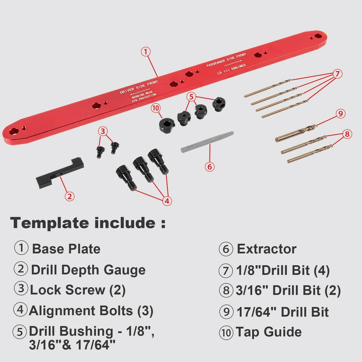 Bethesda Industrial 71400 Manifold Drill Template for GM /Chevy LSIII 4.8L, 5.3L & 6.0L Motors 99-07