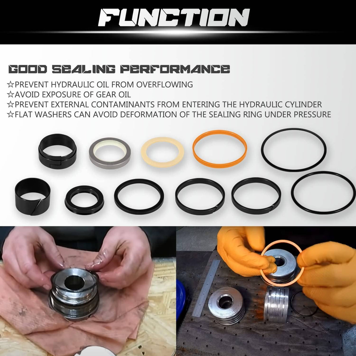 Bethesda Industrial 1543252C1 G109452 G105548 Hydraulic Cylinder Seal Kit for Case 1.5"Rod x 3"Bore