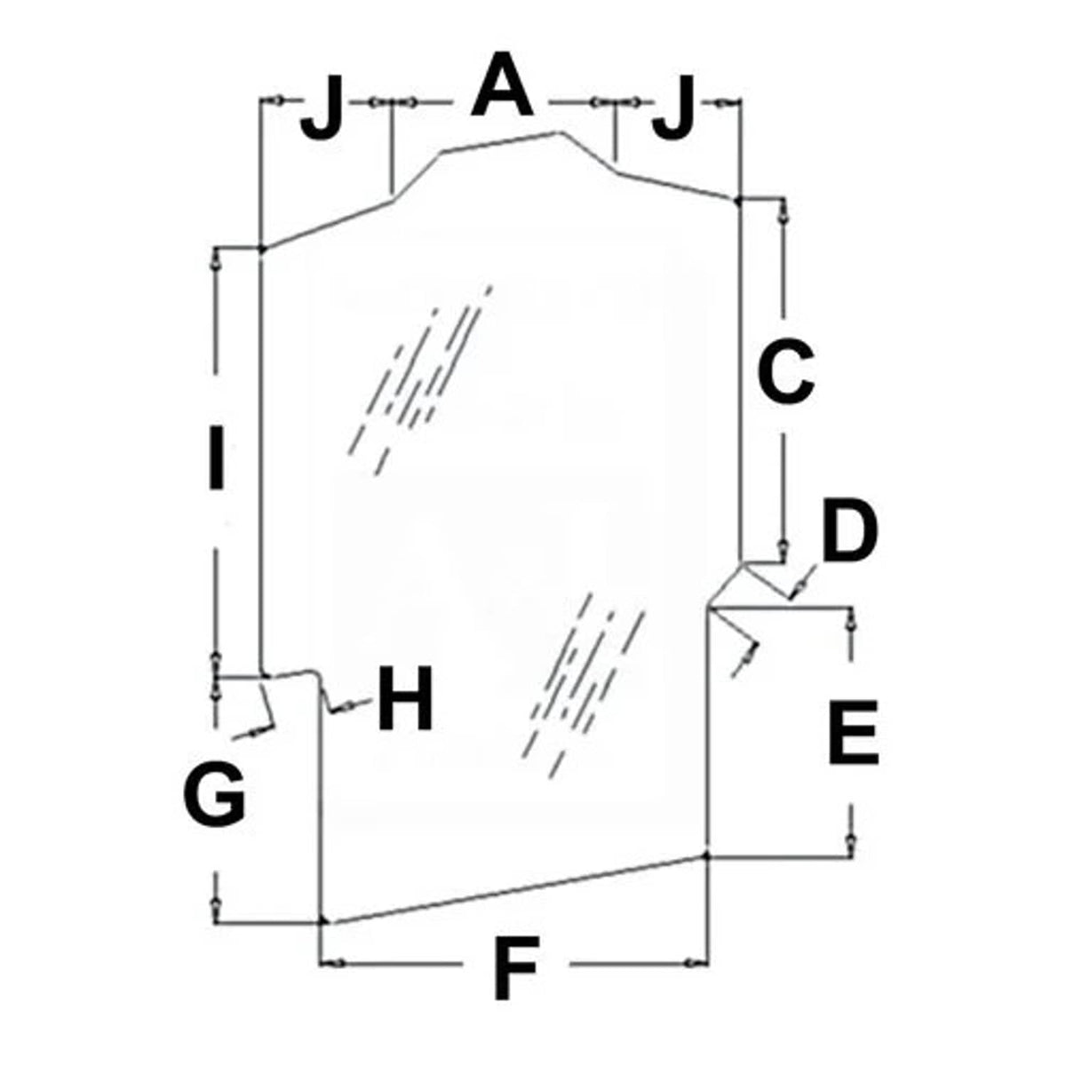 Bethesda Industrial Cab Glass - Door fits Case 40XT 60XT 70XT 90XT 86988661 428890A1