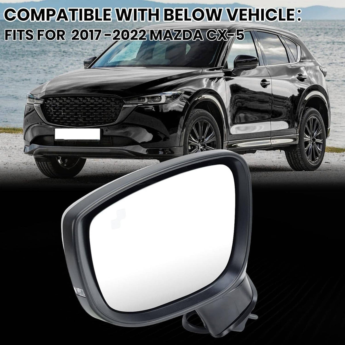 Bethesda Industrial Left Driver Side Mirror for 2017-2024 Mazda CX-5 w/BSM Power Turn Signal Light