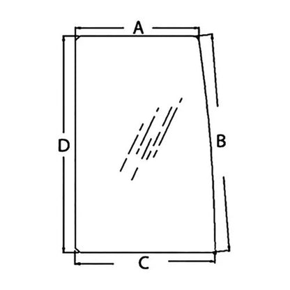 Bethesda Industrial Cab Glass - Door Rear Upper Sliding fits John Deere 450 AT183084 fits Hitachi