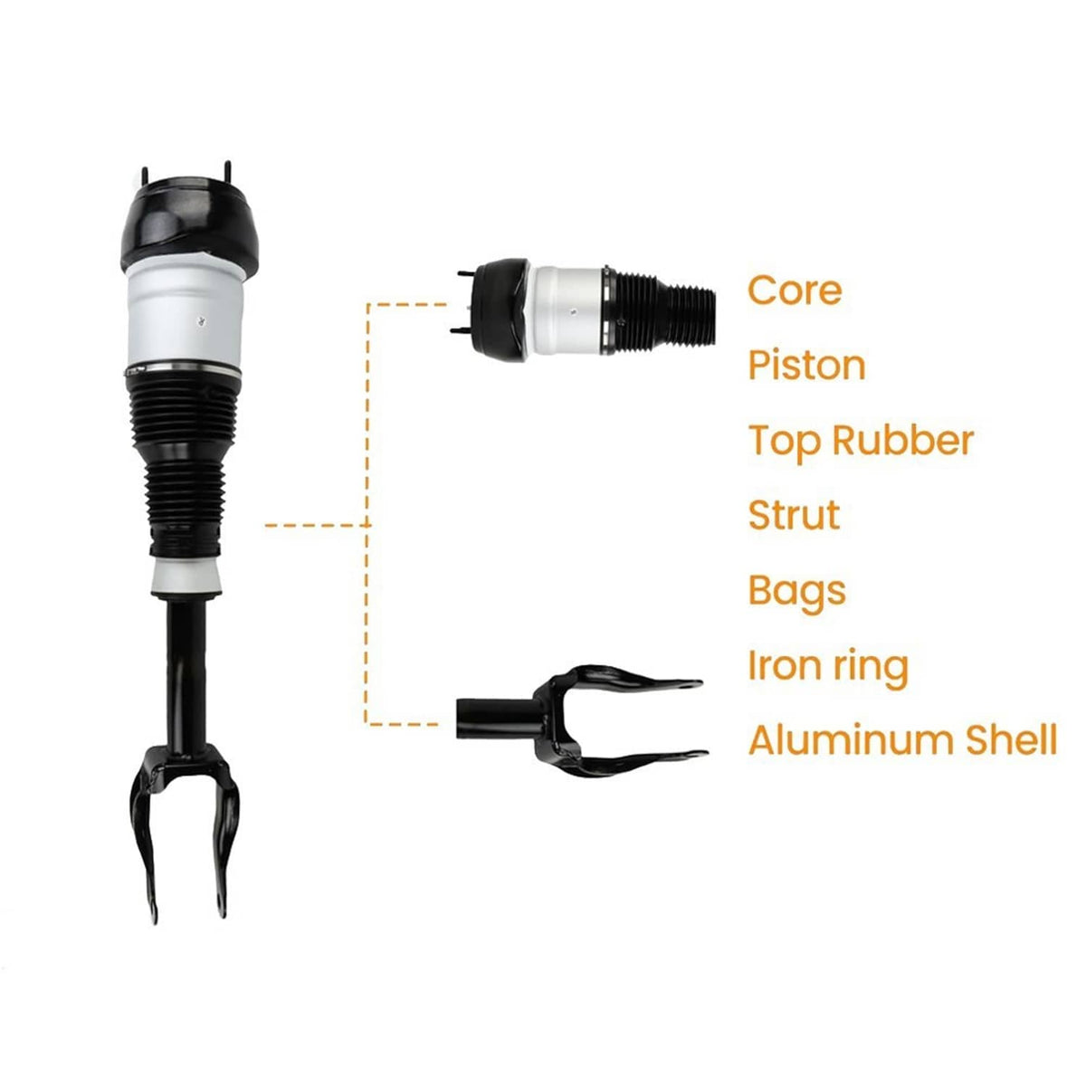 Bethesda Industrial 2Pcs Front Air Suspension Shock Struts w/ADS For Mercedes W166 X166 GL450 GLS550