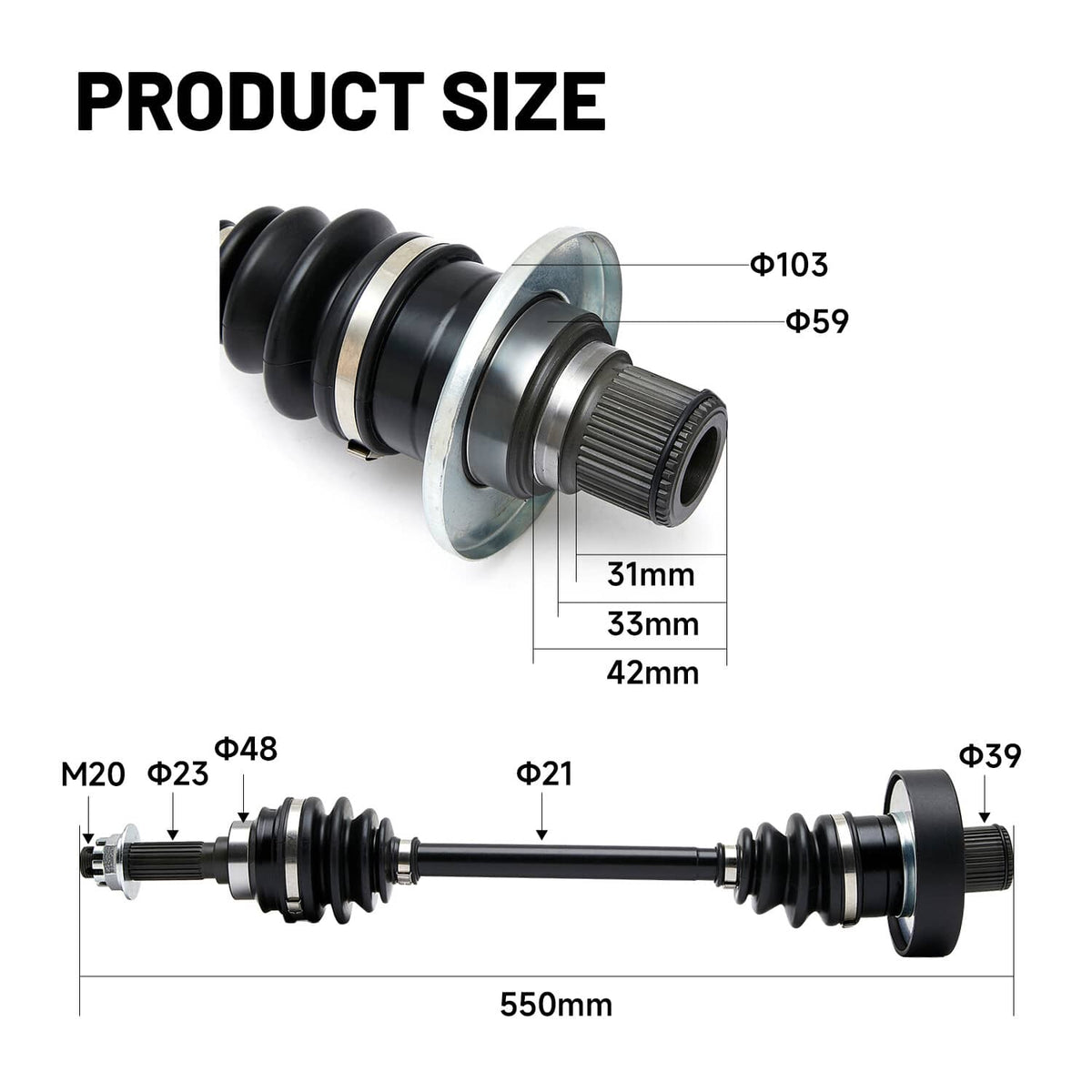 Bethesda Industrial For Suzuki King Quad LTA 450 500 750 64901-31G41 2Pcs Rear CV Axle Drive Shaft