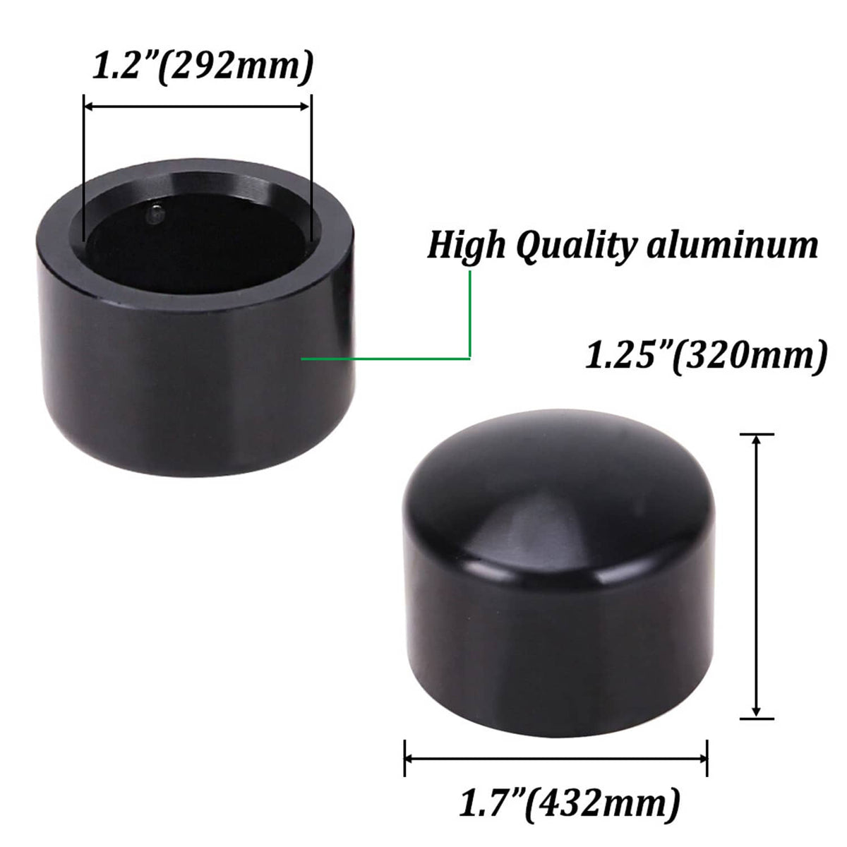 Bethesda Industrial Black Front Axle Cap Nut Covers Fit for Harley Touring Street Road Glide King US