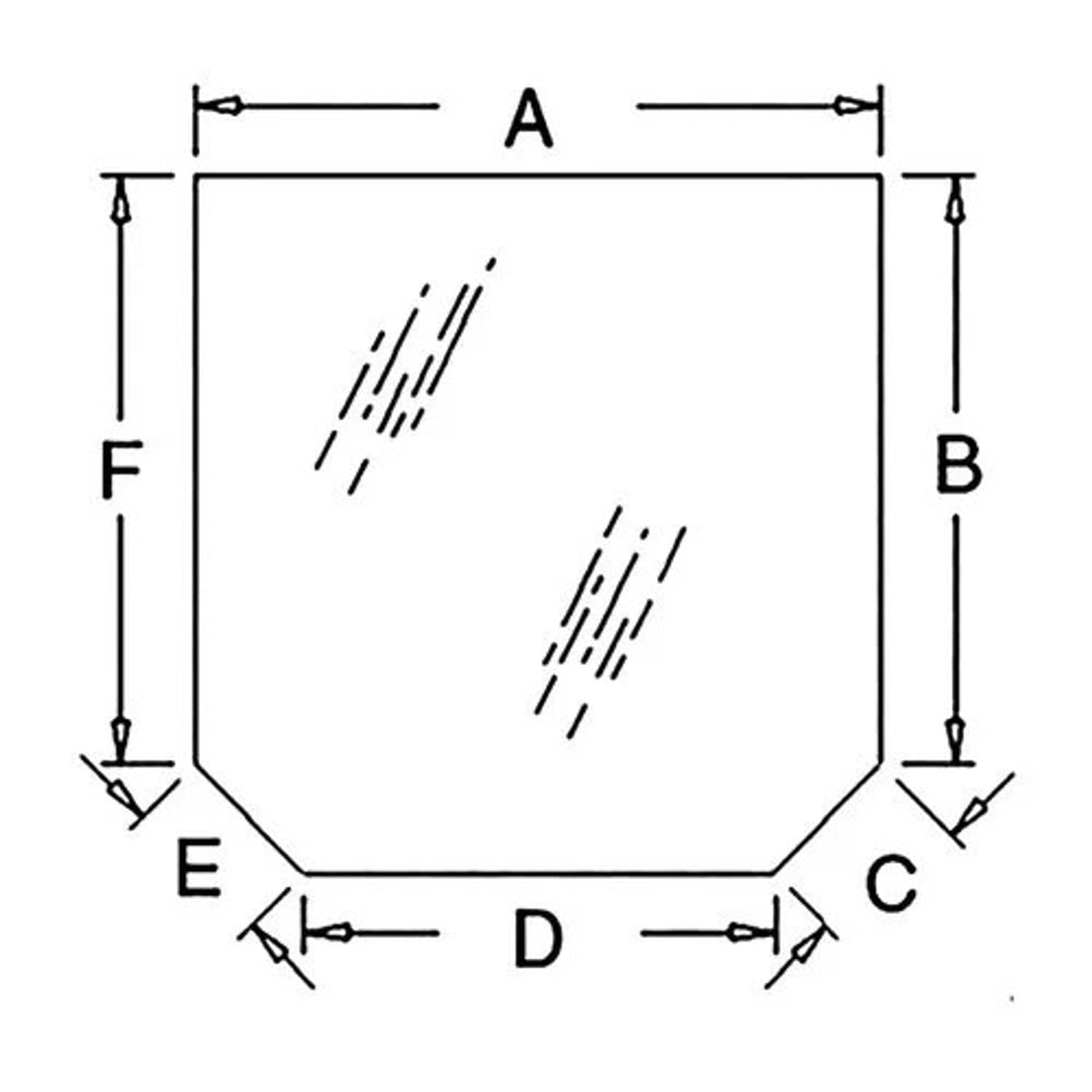 Bethesda Industrial Cab Glass - Upper Rear Tinted Window fits John Deere 4630 5425 5420 5520 R206835