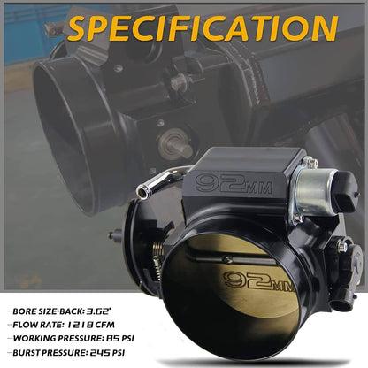 Bethesda Industrial 92MM Black Throttle body+TPS IAC+Bracket For Chevy GM Gen III LSX LS LS1 LS2 LS7