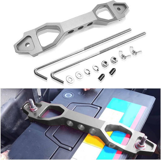 Bethesda Industrial Billet Aluminum Car Battery Tie Down Mount Bracket Brace Bar 220-190mm Silver