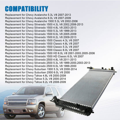 Bethesda Industrial 34 Inch Core Radiator For Chevy Silverado Suburban Cadillac Avalanche Escalade