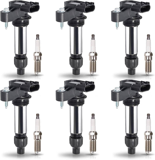 Bethesda Industrial 6Pcs Ignition Coil & Iridium Spark Plug Packs For Cadillac GMC Chevy Buick UF569