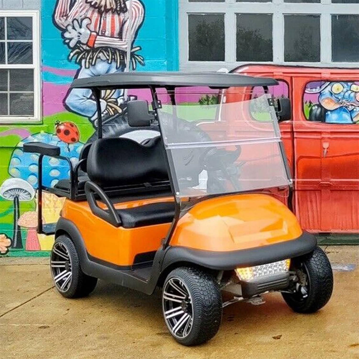 Bethesda Industrial Windshield For Club Car Precedent 2004 - Up Folding Clear Golf Cart Windscreen