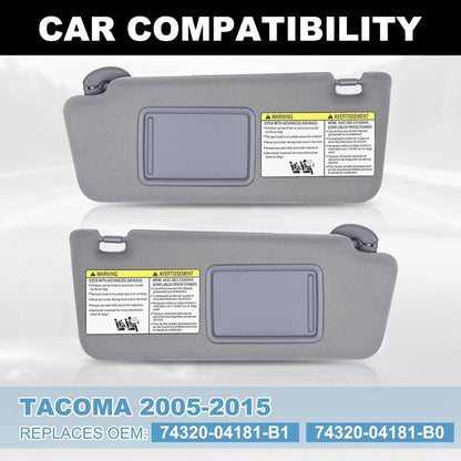 Bethesda Industrial New Pair Sun Visor Set LH Driver & RH Passenger Side For 2005-2015 Toyota Tacoma