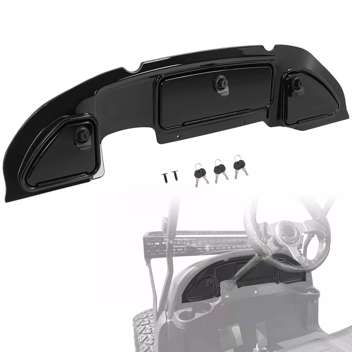 Bethesda Industrial For Club Car Precedent 2004-08.5 Golf Cart Dash Kit Dashboard W/Lock Gloss Black