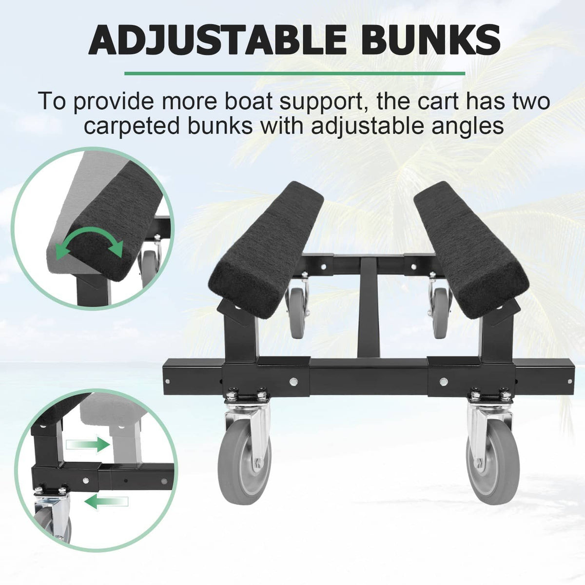 Bethesda Industrial Watercraft Dolly max 1400lbs For Kawasaki Sea-Doo Jet Ski Stand Storage Cart PWC