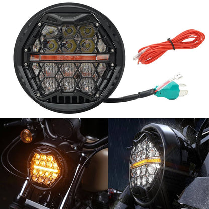 Bethesda Industrial Plug&Play 5.75'' LED Headlight with Hi/Low DRL For Harley StreetBob Super Glide