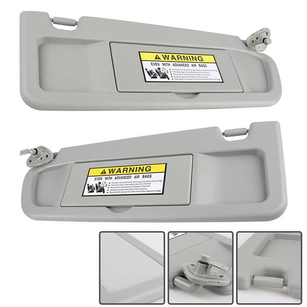 Bethesda Industrial New Sun Visor Light Gray Clear Gray Pair For 06-11 Honda Civic Left & Right Set