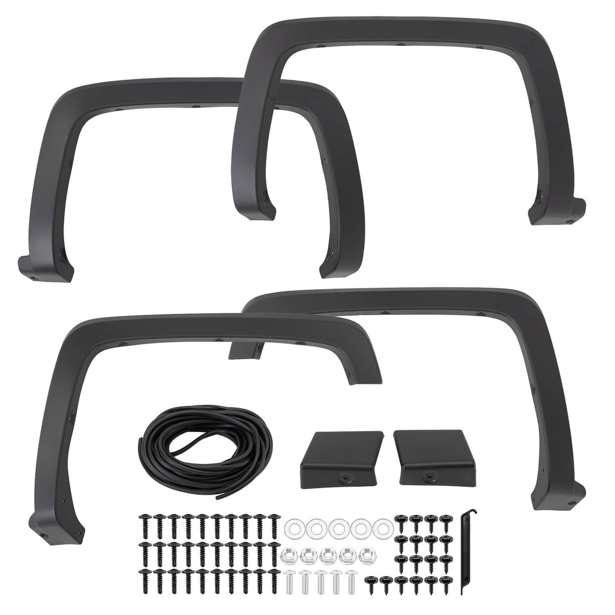 Bethesda Industrial 4Pcs Fender Flares for Chevrolet Silverado 1500 2014 2015 2016 2017 2018 Black
