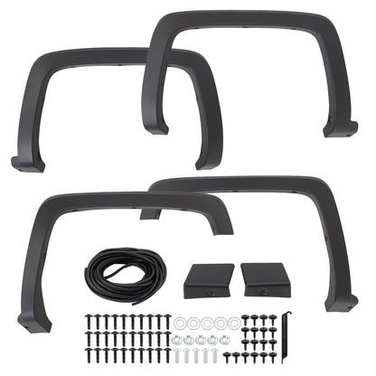 Bethesda Industrial 4Pcs Fender Flares for Chevrolet Silverado 1500 2014 2015 2016 2017 2018 Black