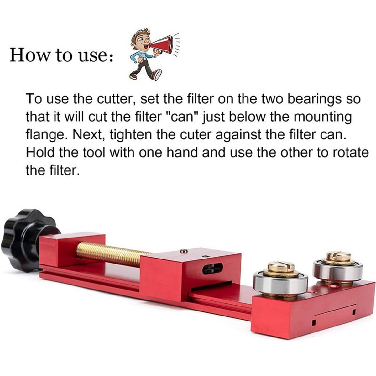 Bethesda Industrial 66490 Red Oil Filter Cutter Cutting Tool For Filter Cutting Range 2" to 5 -7/8"