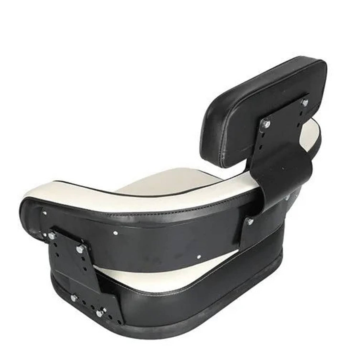 Bethesda Industrial Seat Assembly - Restoration Quality Vinyl Black/White