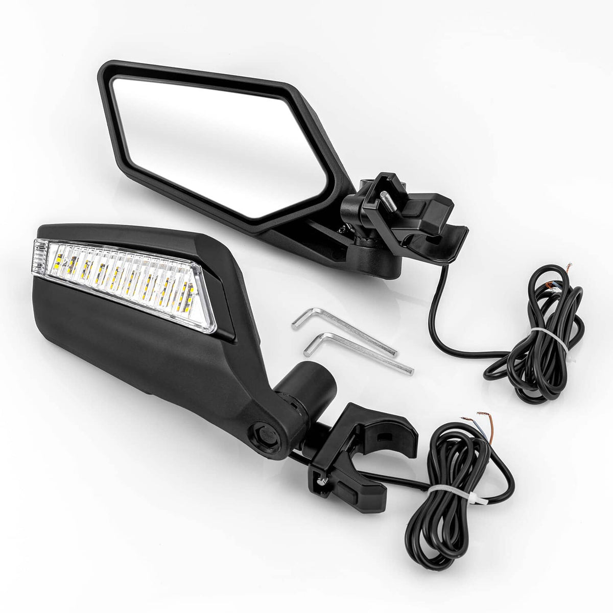 Bethesda Industrial UTV Side Racing Mirrors with LED Turn Signal Lights For Can Am Maverick X3 &Max