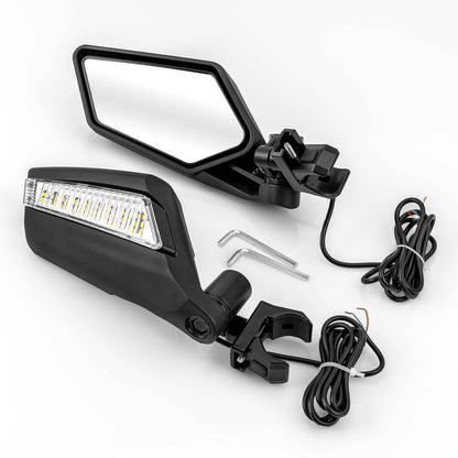 Bethesda Industrial UTV Side Racing Mirrors with LED Turn Signal Lights For Can Am Maverick X3 &Max