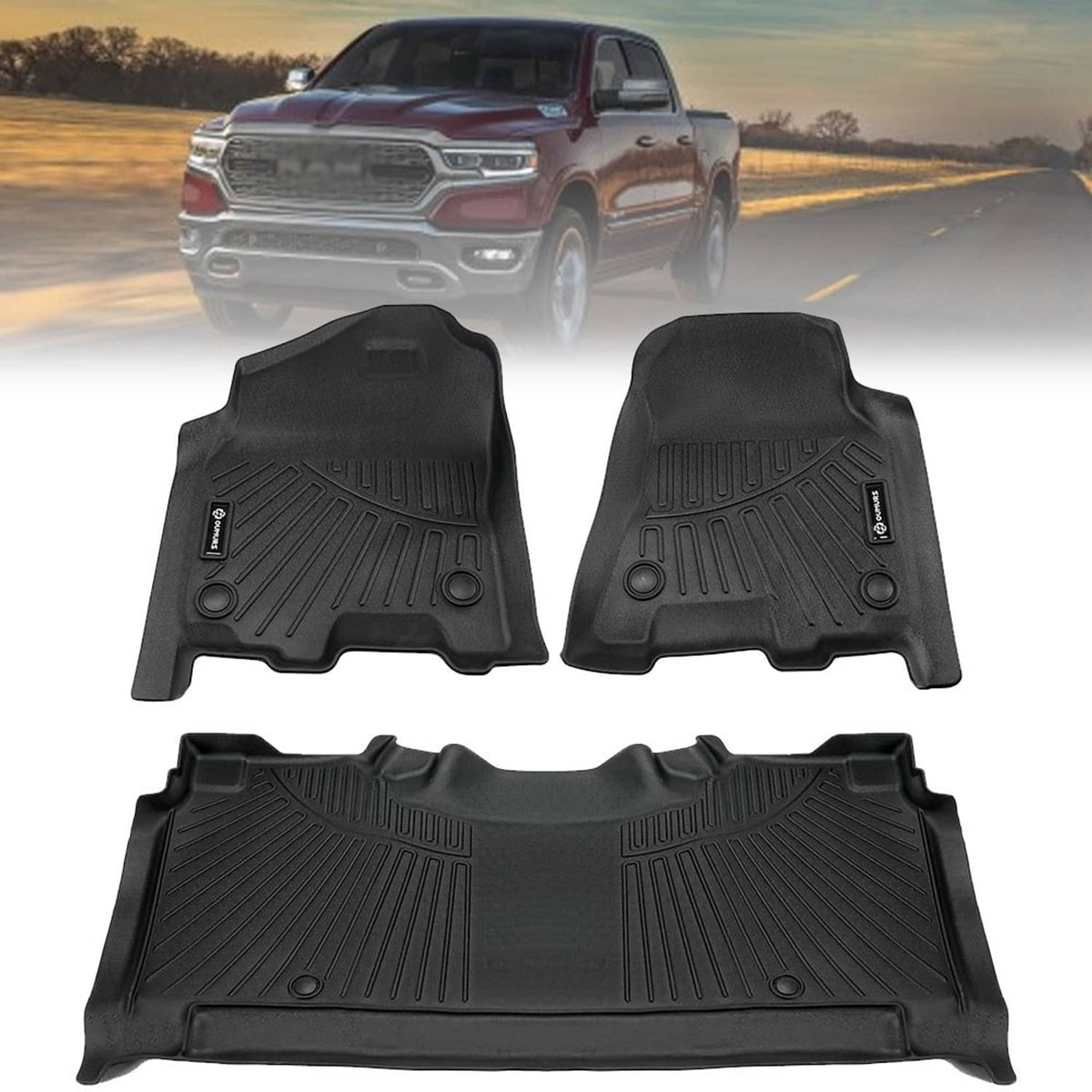Bethesda Industrial Floor Mats for 2019-2024 Dodge Ram 1500 Crew Cab New Body (NOT Classic Models)