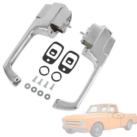 Bethesda Industrial Chrome Pair Outside Door Handles For 1967-1972 Chevy C/K 10 20 30, GMC C/K 15 25