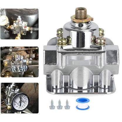Bethesda Industrial Fuel Pressure Regulator Carburetor Chrome Fit Holley 12-803 2 Port 4 1/2 to9 PSI