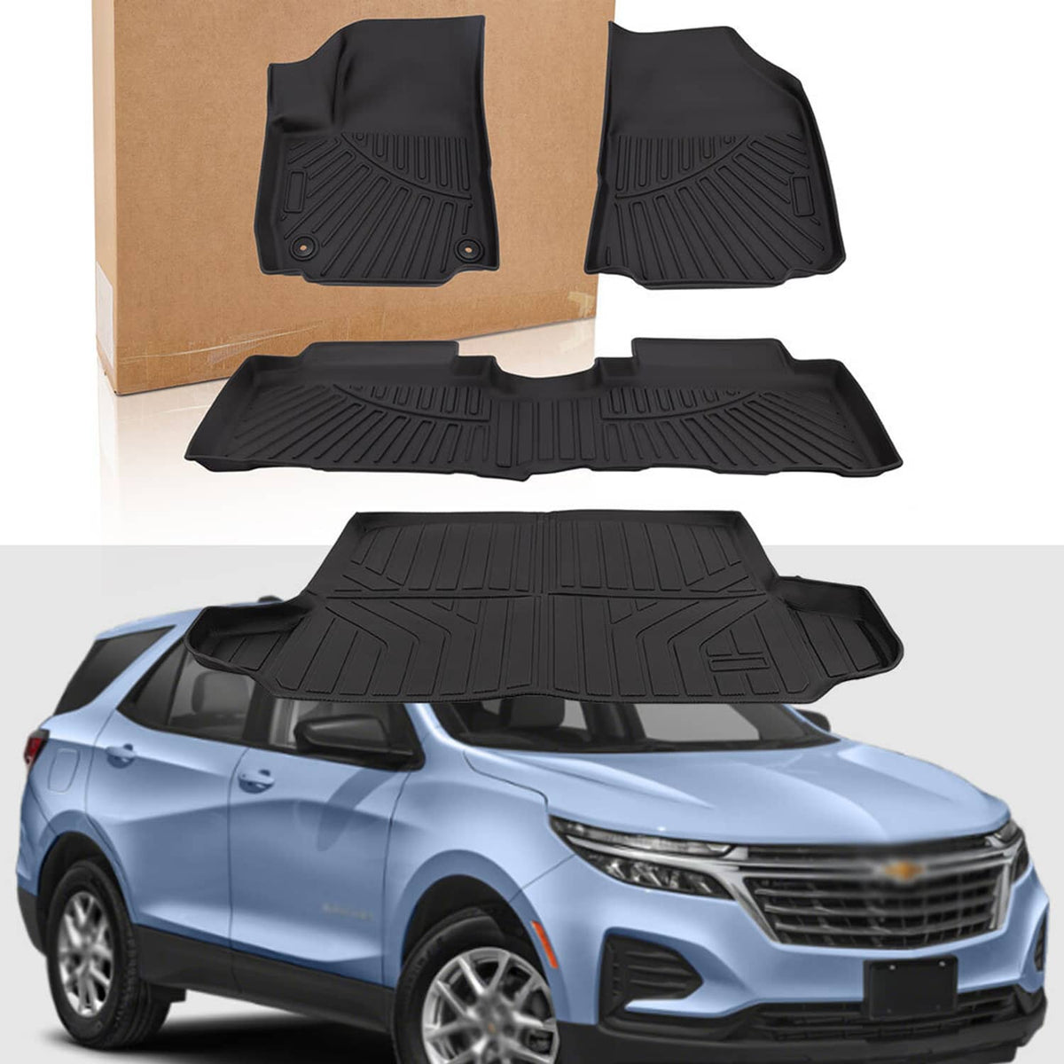 Bethesda Industrial Front Rear Floor Mats Cargo Liner Set For 2018-2024 Chevrolet Equinox All Season