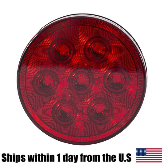 Bethesda Industrial Buyers 4 Inch Red Round Stop/Turn/Tail Light with 7 LEDs Light Only 5624156