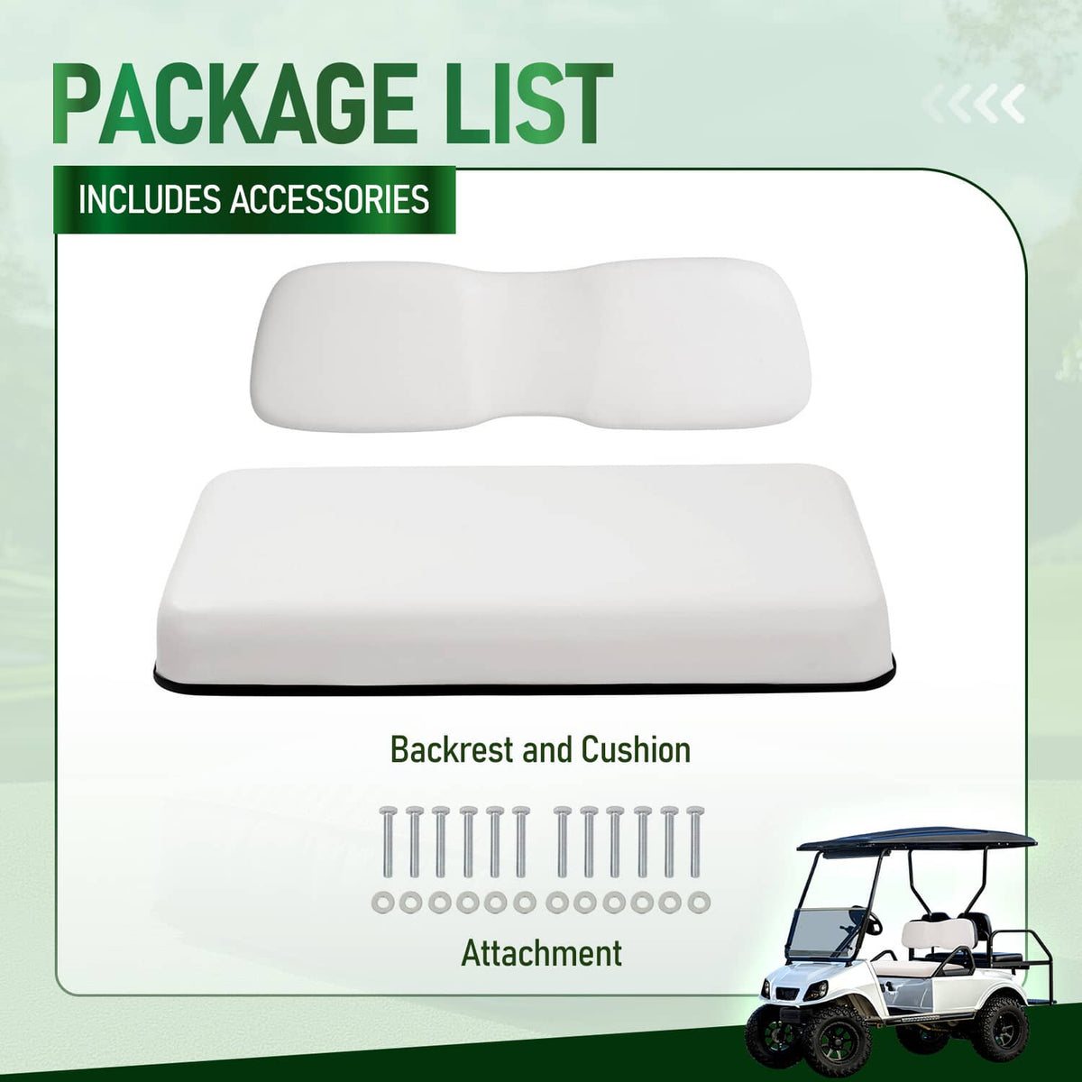 Bethesda Industrial Front Seat Bottom & Seat Backrest Golf Cart Back For Club Car DS 2000.5-up