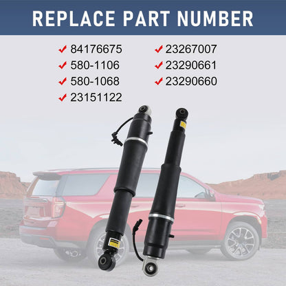 Bethesda Industrial Pair REAR Air Shock Absorbers for 2015-20 Escalade Suburban Tahoe Yukon 84176675