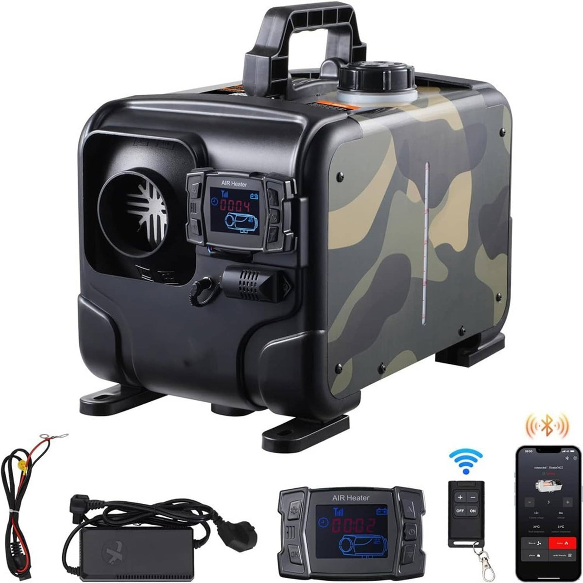 Bethesda Industrial 8KW Diesel Air Heater All in one 12V/24V 110V Bluetooth APP Remote Control Car
