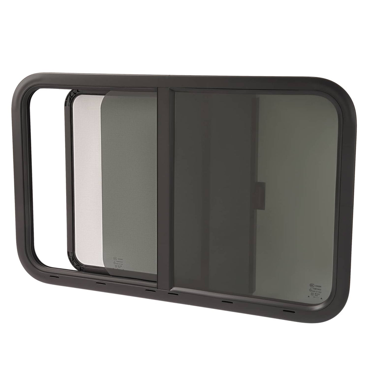 Bethesda Industrial 35"W x 22"H RV Window Horizontal Slider W/ Screen Trim Ring For RV Cargo Trailer