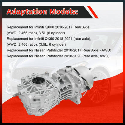 Bethesda Industrial 2.466 Ratio Rear Axle Differential Carrier For Infiniti QX60 Pathfinder Nissan