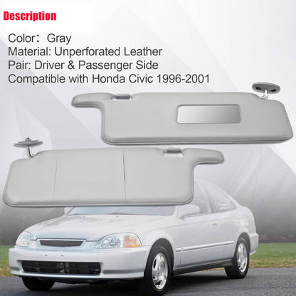 Bethesda Industrial Interior Sun Visor Gray Set For 1996-2001 Honda Civic LHD Sunvisor 83230-S01-A32