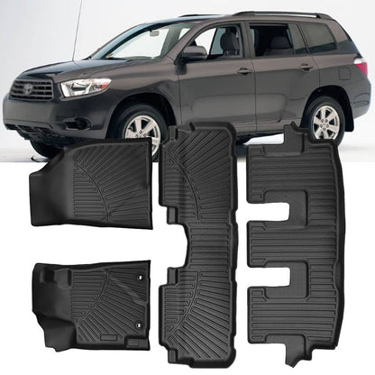 Bethesda Industrial Floor Mats for Toyota Highlander 2008-2013 1st & 2nd & 3rd Row Floor Liners New