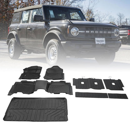 Bethesda Industrial 8Pcs Floor Mats Cargo Liner with Backrest Mat For Ford Bronco 4 Door 2021-2026