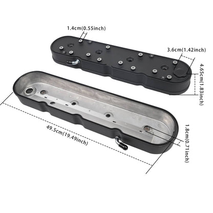 Bethesda Industrial Aluminum Valve Covers with Coil Mounts w/Covers for Chevy LS LS1 LS2 LS3 LS6 LS7